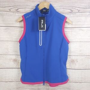 RLX Ralph LaurenWomen's Golf Tech Terry Full Zip Vest Blue Multi